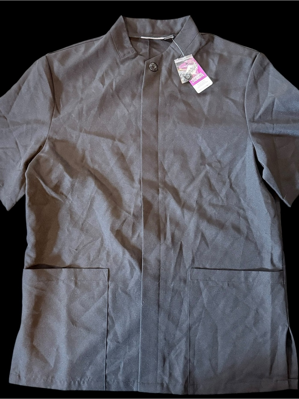 Edwards Womens M Chef/ Housekeeping Tunic Black Uniform Shirt NWT Style 7278
